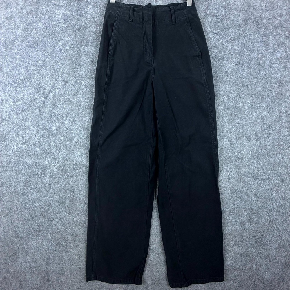 Wilfred Free Pants Womens 2‎ Black Cotton Stretch Straight Leg High Rise